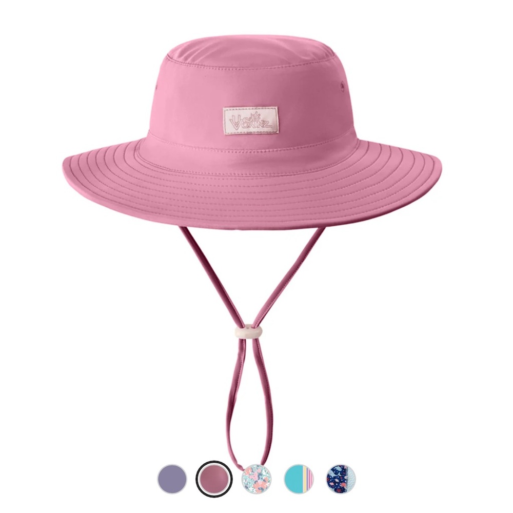 Kids Pink Sun Swim Hat UPF 50+